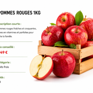Pommes rouges fraîches 1kg