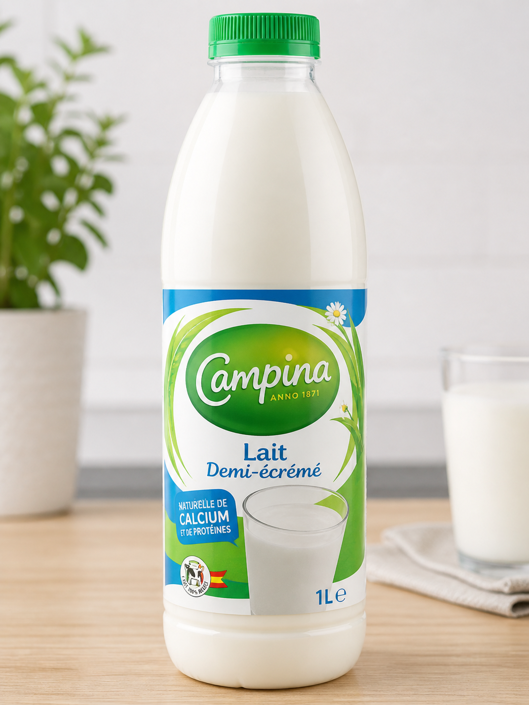 Lait demi-écrémé Campina 1L